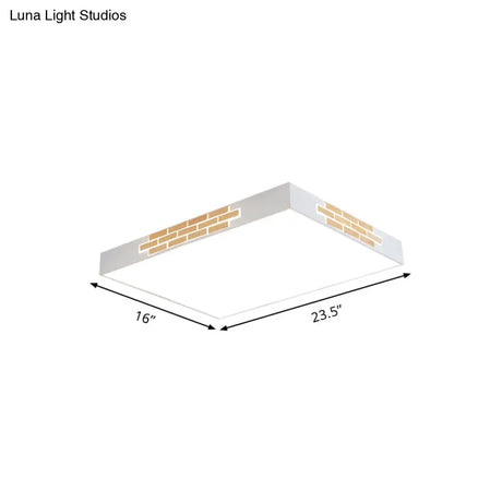 Modern Metallic Flush Mount Led Ceiling Light For Living Room - 23.5’/31.5’ Long White