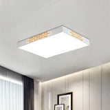 Modern Metallic Flush Mount Led Ceiling Light For Living Room - 23.5’/31.5’ Long White / 23.5’