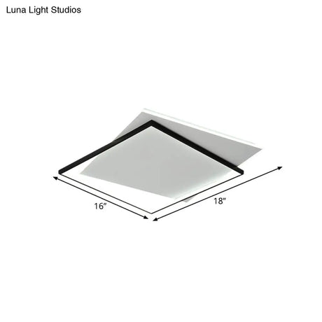 Modern Metallic Led Ceiling Light - Black Overlapping Flush Mount 18’/21.5’ Wide’.
