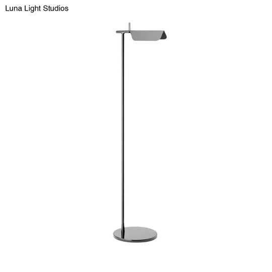 Modern Metallic Led Standing Floor Lamp In White/Black - Perfect For Minimalist Bedroom Lighting