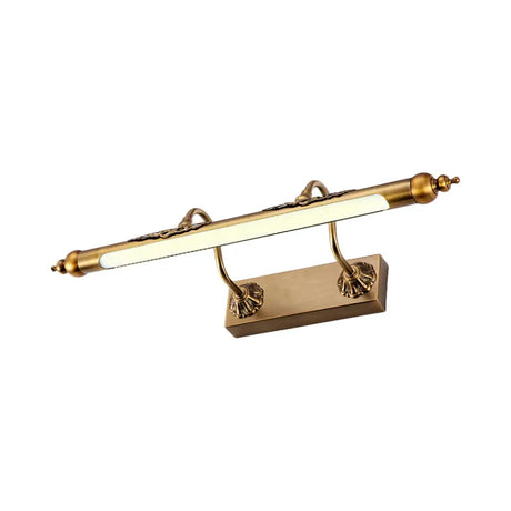 Modern Metallic Linear Vanity Light - Led Brass Wall Sconce Lighting For Bathroom (18/21.5 Wide)