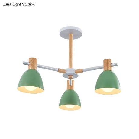 Modern Metallic Macaron Chandelier: Stylish Candy-Colored Game Room Lighting