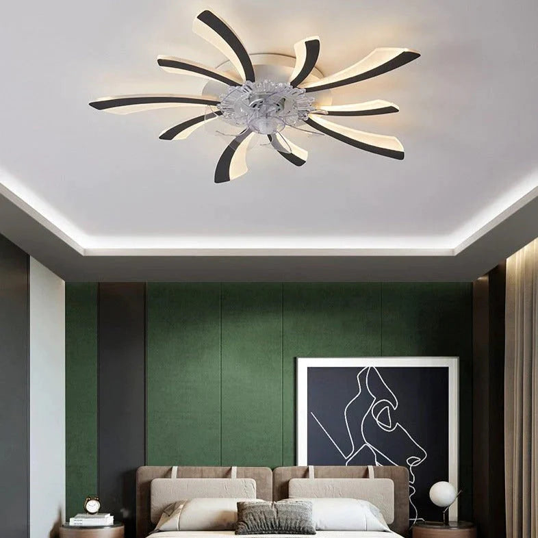 Moderne, minimalistische Deckenleuchte mit Löwenzahn-Ventilator