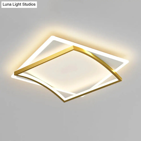 Modern Minimalist Geometric Flush Mount Led Ceiling Light For Bedrooms
