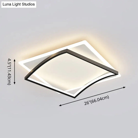Modern Minimalist Geometric Flush Mount Led Ceiling Light For Bedrooms