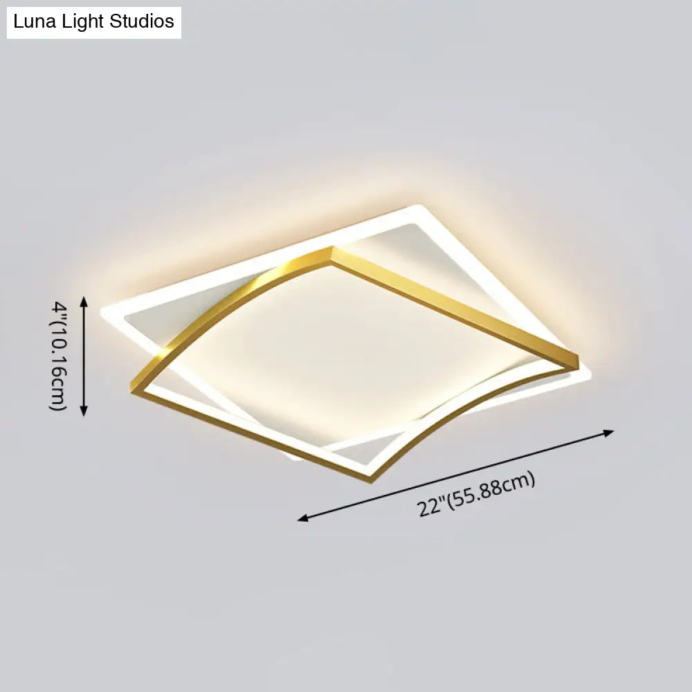 Modern Minimalist Geometric Flush Mount Led Ceiling Light For Bedrooms