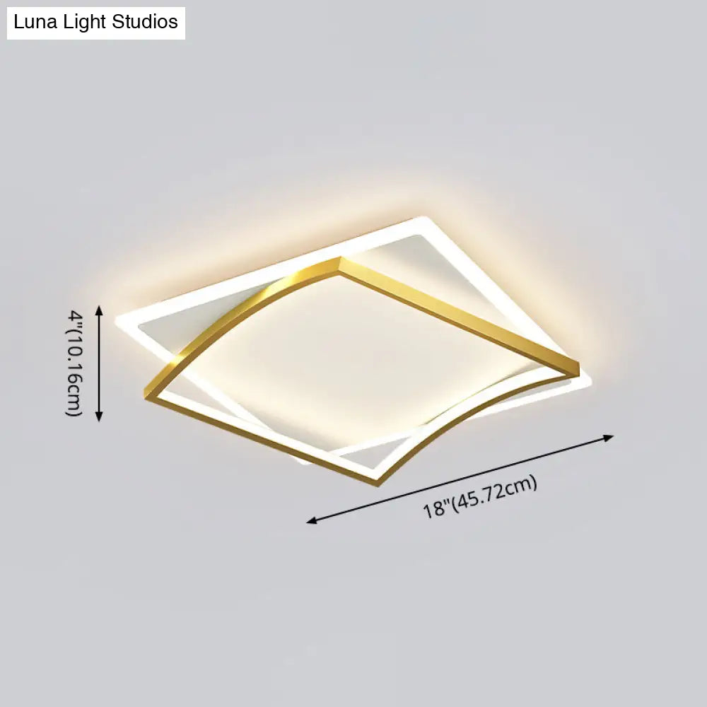 Modern Minimalist Geometric Flush Mount Led Ceiling Light For Bedrooms
