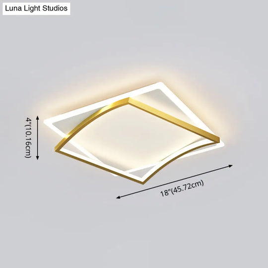 Modern Minimalist Geometric Flush Mount Led Ceiling Light For Bedrooms