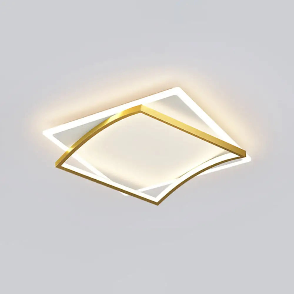 Modern Minimalist Geometric Flush Mount Led Ceiling Light For Bedrooms Gold / 22 Warm