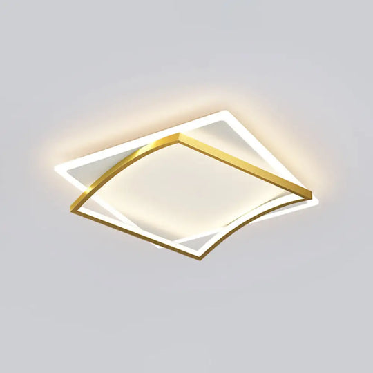 Modern Minimalist Geometric Flush Mount Led Ceiling Light For Bedrooms Gold / 22 Warm