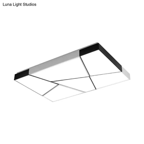 Modern Minimalist Led Ceiling Lamp: Black - White Acrylic Flush Mount Light For Living Room