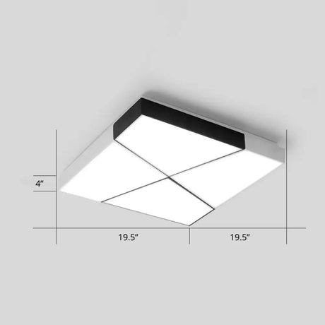 Modern Minimalist Led Ceiling Lamp: Black - White Acrylic Flush Mount Light For Living Room White /