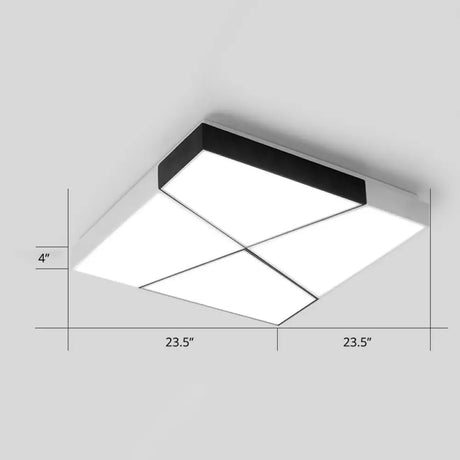 Modern Minimalist Led Ceiling Lamp: Black - White Acrylic Flush Mount Light For Living Room White /