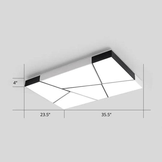 Modern Minimalist Led Ceiling Lamp: Black - White Acrylic Flush Mount Light For Living Room White /