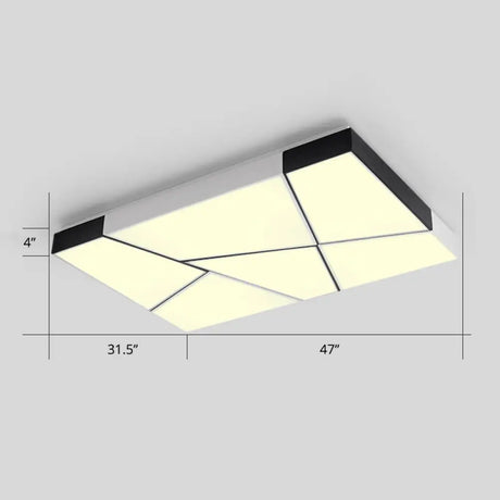 Modern Minimalist Led Ceiling Lamp: Black - White Acrylic Flush Mount Light For Living Room White /