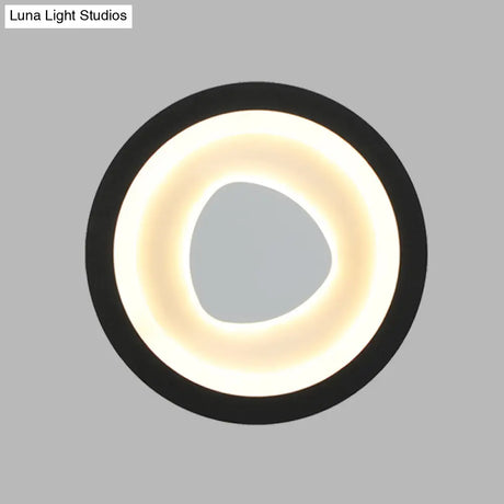 Modern Minimalist Led Corner Sconce In Black With Acrylic Shade