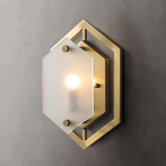 Modern Minimalist Luxury Hexagonal Copper Wall Lamp Copper Wall Lamps