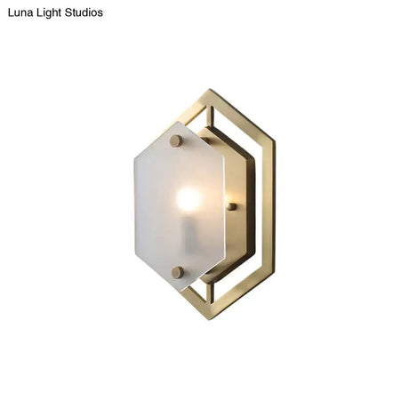 Modern Minimalist Luxury Hexagonal Copper Wall Lamp Copper Wall Lamps