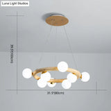 Modern Minimalist Natural Wood Round Chandelier - Stylish Light Fixture For Living Room Ceiling