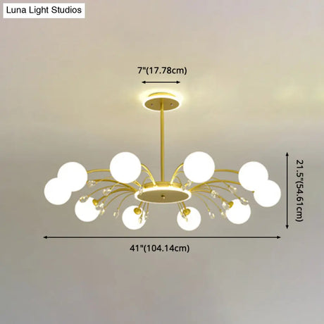 Modern Modo Chandelier With Opal Frosted Glass | Ceiling Hang Light For Sitting Room