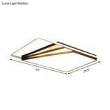 Modern Multi - Layer Flush Mount Ceiling Light - Metal Led Wide 18’/23.5’/35.5’ Black Bedroom