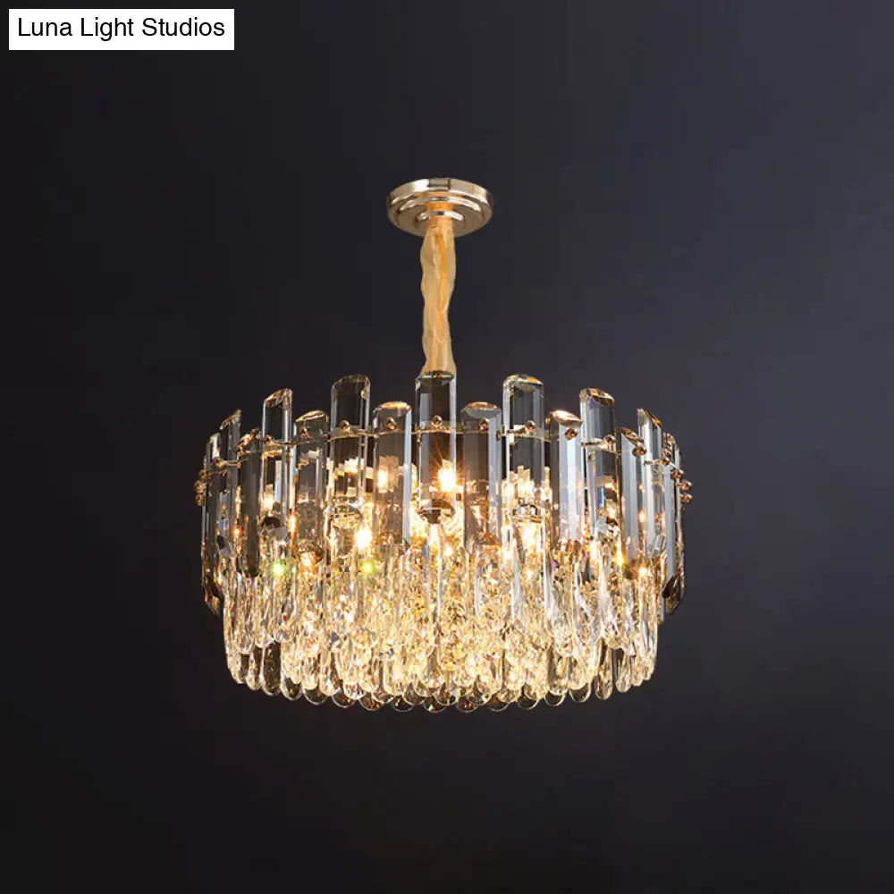 Clear Crystal Multi-Tiered Living Room Chandelier Pendant Light - Simplicity Perfected / 19.5
