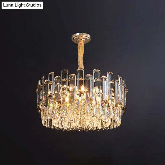 Clear Crystal Multi-Tiered Living Room Chandelier Pendant Light - Simplicity Perfected / 19.5