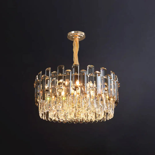 Modern Multi-Tiered Living Room Chandelier With K9 Crystal Simplicity - Clear Pendant Light Fixture