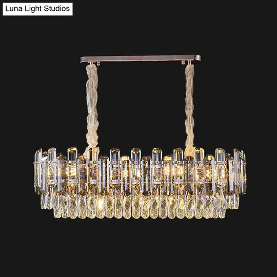 Clear Crystal Multi-Tiered Living Room Chandelier Pendant Light - Simplicity Perfected / 14