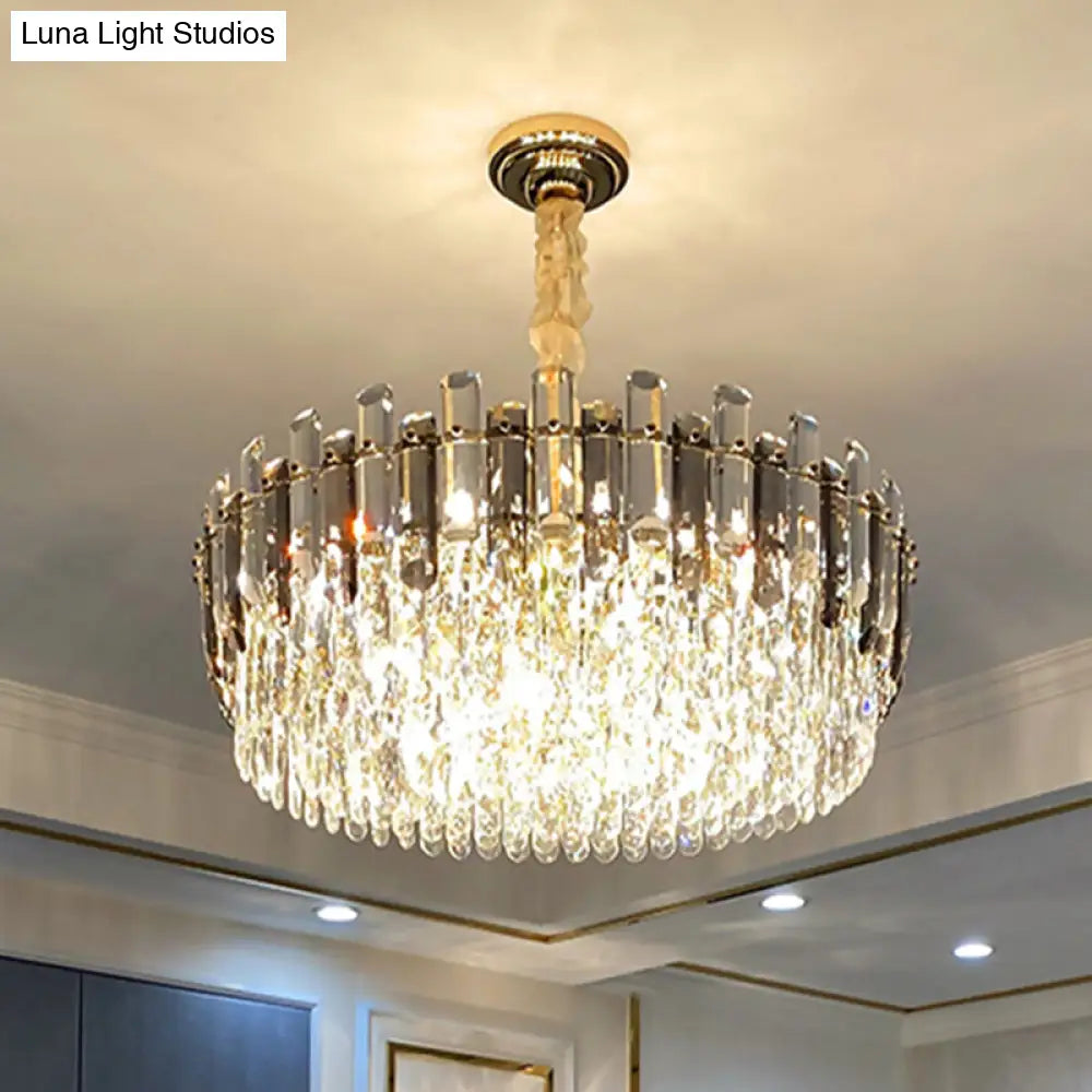 Modern Multi-Tiered Living Room Chandelier With K9 Crystal Simplicity - Clear Pendant Light Fixture