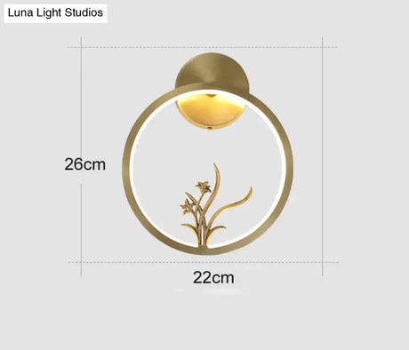 Modern New Simple Living Room Copper Wall Lamp / With Light Source Lamps
