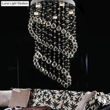 Modern Nickel Circle Flush Mount Lighting With 5 Crystal Sphere Heads - Ideal For Living Room