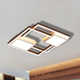 Modern Nordic Black Geometric Led Flush Mount Ceiling Light Fixture 18’/21.5’ W / 18’