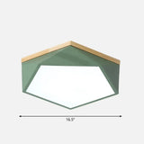 Modern Nordic Geometric Led Ceiling Light With Acrylic Diffuser - Metal Bedroom Flush Mount Fixture