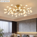 Modern Nordic Gold Firefly Hanging Chandelier - Led Pendant Light Fixture For Living Room