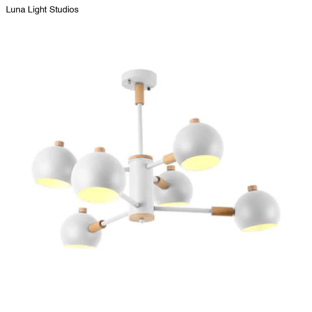 Modern Nordic Iron Bedroom Pendant Light Fixture - 6 Lights Hanging Chandelier