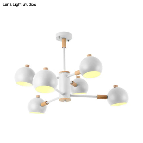 Modern Nordic Iron Bedroom Pendant Light Fixture - 6 Lights Hanging Chandelier