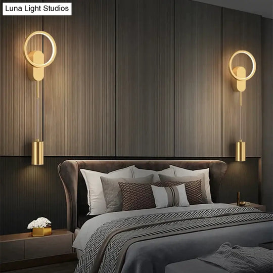 Modern Nordic Led Wall Lamp For Bedroom Black/Gold Light