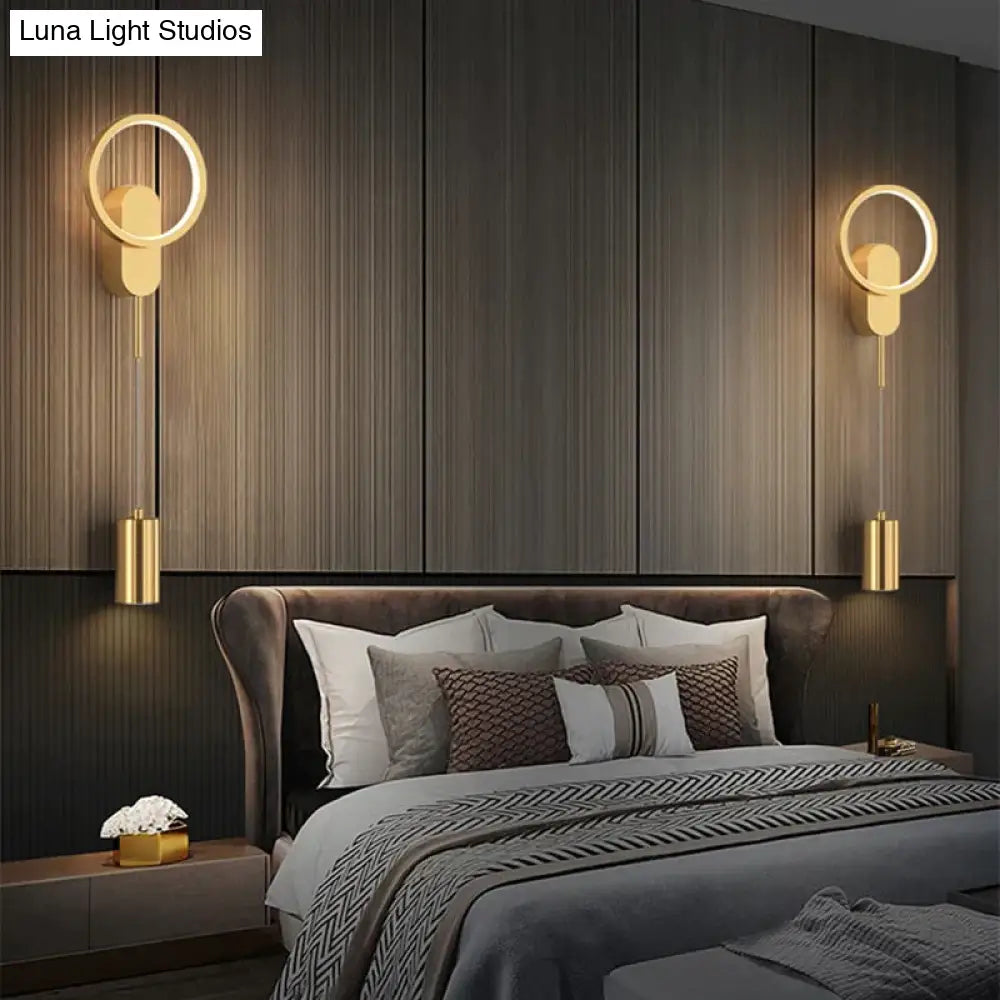 Modern Nordic Led Wall Lamp For Bedroom Black/Gold Light