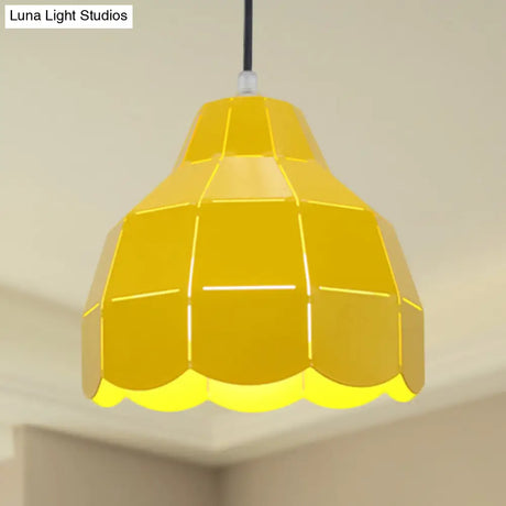 Modern Nordic Metal Pendant Light - Black/Gray/White/Yellow/Blue Folded Design 1 Dining Room
