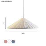 Modern Nordic Style Conic Pendant Light In Blue/Pink/White - Ribbed Design 12.5’/16.5’ Width