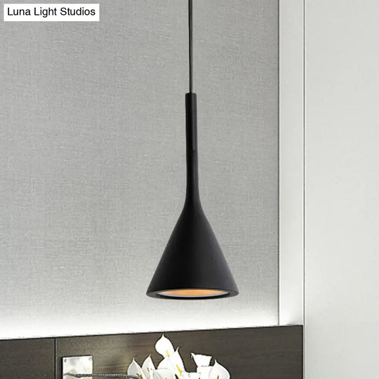 Modern Nordic Style Funnel Kitchen Bar Pendant Light - Red/White/Black Black