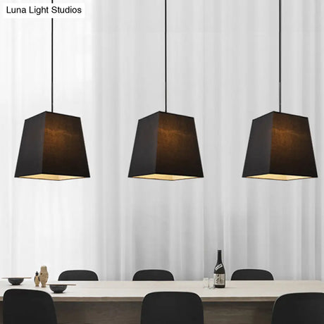 Modern Nordic Style Trapezoid Fabric Pendant Lamp - 1 Light White/Black/Coffee 8’/11’ Wide