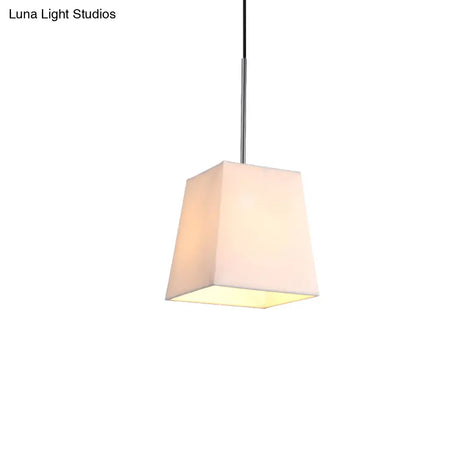 Modern Nordic Style Trapezoid Fabric Pendant Lamp - 1 Light White/Black/Coffee 8’/11’ Wide