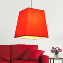Modern Nordic Style Trapezoid Fabric Pendant Lamp - 1 Light White/Black/Coffee 8’/11’ Wide Red / 8’