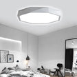 Modern Octagon Metal Led Flush Mount Lamp - 16’/19.5’/23.5’ Wide White Perfect For Living Room / 16’
