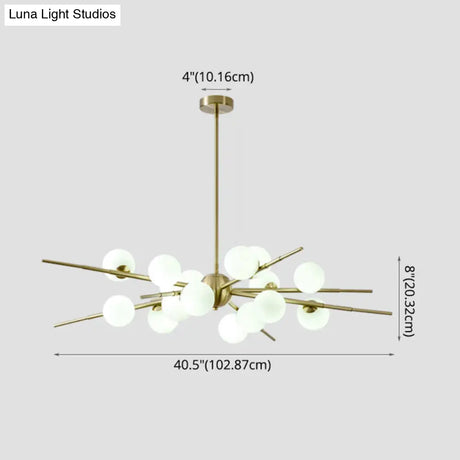 Modern Opal Glass Starburst Chandelier - Stylish Ceiling Light For Living Room
