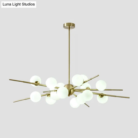 Modern Opal Glass Starburst Chandelier - Stylish Ceiling Light For Living Room