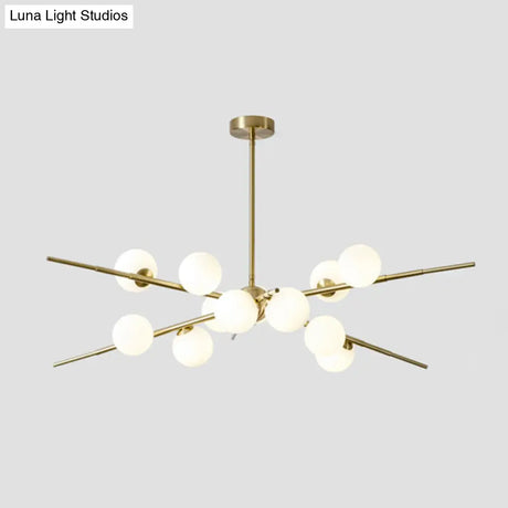 Modern Opal Glass Starburst Chandelier - Stylish Ceiling Light For Living Room