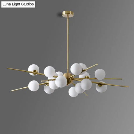 Modern Opal Glass Starburst Chandelier - Stylish Ceiling Light For Living Room